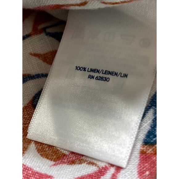 Lands' End Womens Tunic Top Size L 100% Linen Long Sleeve Pockets Resort Beach - Picture 8 of 11